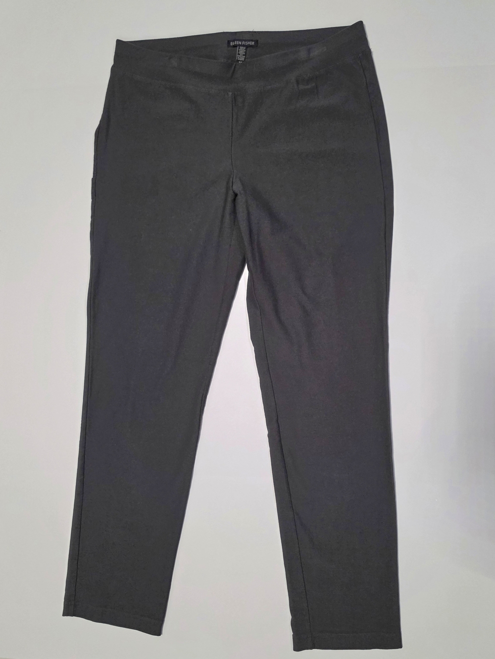Eileen Fisher Crepe Slim Ankle Graphite Pants Small Charcoal Gray